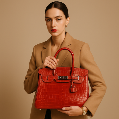 ELIZIA™ Croco Luxe Satchel